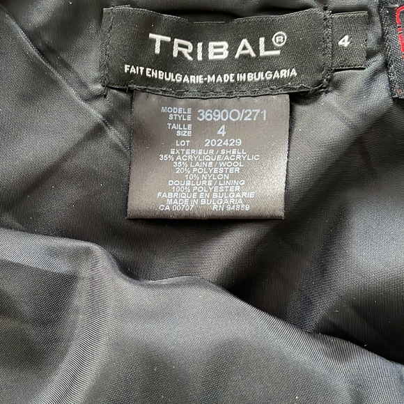 Tribal plaid 25% wool knee length skirt green,brown and white SIZE 4 - Picture 3 of 7